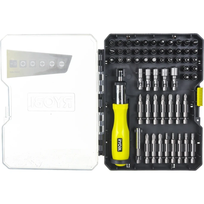 Отвертка с набором бит и торцевых головок 59шт Ryobi RAK59SD 5132002251