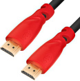 Greenconnect Кабель 1.5m, HDMI версия 2.0 HDR 4:2:2, Ultra HD, 4K 60 fps 60Hz/5K*30Hz, 3D, AUDIO, 18.0 Гбит/с, 28/28 AWG, OD7.3mm, тройной экран, черный, красные коннекторы, GCR-HM3012-1.5m