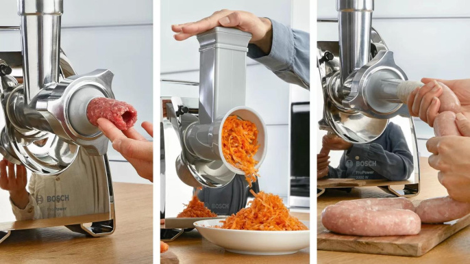 Мясорубка Bosch MFW67440 2000Вт черный/серебристый