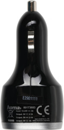 Автомобильное зарядное устройство HAMA H-173603,  3xUSB-A,  5Вт, 2.1A, черный [00173603]