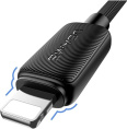 Кабель Usams US-SJ689 Lightning 2.4A Striped Data Cable-KY Series 1m Черный (SJ689USB01)