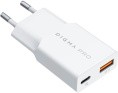 Сетевое зар./устр. Digma Pro DPW3A 30W 3A PD+QC USB-C/USB-A универсальное белый DPW3A3GX11WH