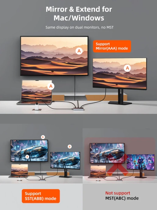 Переключатель CABLETIME CP36G (CT-HSP4K2-AG) 2-в-1, HDMI 2.1, 4K60Hz, космический серый