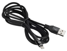 Кабель Digma Lightning m - USB m , 2м, 2A, черный [light-2m-braided-blk]