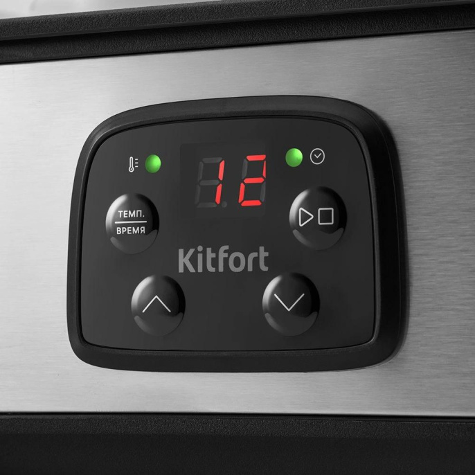 Йогуртница Kitfort КТ-2089 30Вт 8б. 180мл упр.:электрон. серебристый/черный