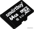 Карта памяти SmartBuy microSDXC SB64GBSDCL10-00 64GB 64 ГБ, класс 10, UHS-I (класс U1), чтение: 10 МБ/с, запись: 10 МБ/с