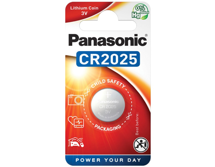 Батарейка Panasonic Lithium CR2025 BL1 (CR-2025EL/1B) (литиевый электролит, напряжение: 3 В, емкость: 165 мАч)