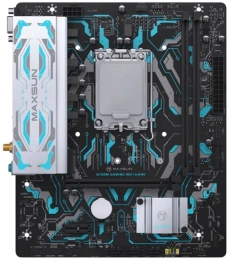 Материнская плата MAXSUN MS-B760M GAMING WIFI GANK V2 Socket 1700, mATX, 2*DDR5, VGA+HDMI, 3*SATA3, 1*M.2, 1xPCI-E x16 /1xPCI-E x4, 4*USB 2.0, 2*USB 3.2 GEN 2, LAN 1*1G, Bluetooth, Wi-Fi 802.11ax, RTL