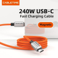 Магнитный кабель USB-C CABLETIME CU08H (CT-CM240-MZB1) 1 м, 480 Мбит/с, 5А/48В, 240Вт, PD 3.1, черный, для быстрого заряда смартфонов и ноутбуков