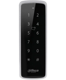 Считыватель Dahua DHI-ASR1201D влагозащищенный считыватель карт доступа и клавиатура ввода; доступ по картам и паролю; интерфейс подключения RS-485/Wiegand34 Wiegand 26 опционально ; синяя и красная подсветка, IP55; Mifare 1 K 13.56МГц ; питание DC 9-15