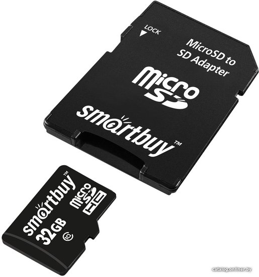 Карта памяти SmartBuy microSDHC SB32GBSDCL10-01LE 32GB (с адаптером)  32 ГБ, класс 10, чтение: 10 МБ/с, адаптер