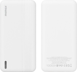 Внешний аккумулятор Momax IP77 iPower PD 10000mAh Белый IP77W Li-Ion, напряжение: 5 В, вход: 5 В/3 A, 9 В/2 A, 12 В/1.5 A, быстрая зарядка