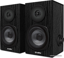 Акустика Sven SPS-575 Black SV-016166 80 Гц -20 кГц, 2x3W, питание через USB-порт ПК, ноутбука или адаптер 5V DC, материал корпуса колонок: дерево