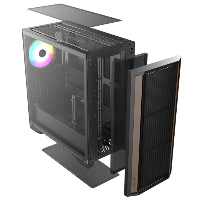 Корпус без блока питания/ Case Raijintek AGOS MAX, Midi-Tower, TG, 1x140mm ARGB, 2xUSB 3.0 + 1xUSB 2.0, E-ATX, ATX, mATX, mITX Black (0R20B00259)