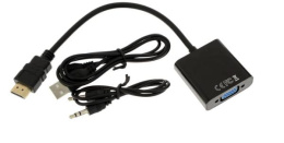 Переходник GoPower HDMI m -VGA f с питанием черный 1/200