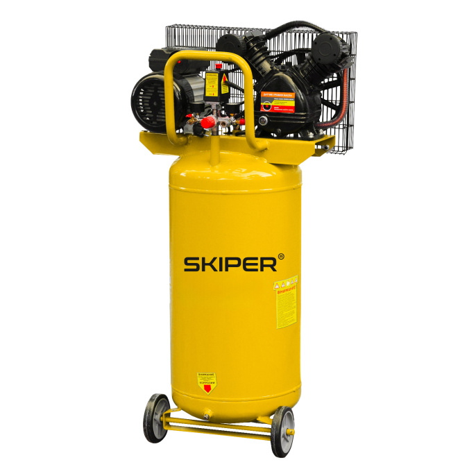 Воздушный компрессор SKIPER IBL3100V-2 до 380л/мин, 8атм, 100л, 230В, 2.2кВт, вертикальн рессив
