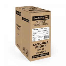 Кабель ExeGate UTP4-C5e-CCA-S24-IN-PVC-GY-100 UTP 4 пары кат.5e CCA, 0.5мм (24AWG), 100м, серый, PVC EX281816RUS