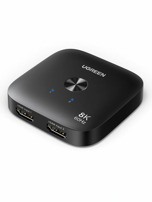 Переключатель UGREEN AW700 65877 8K@60Hz HDMI 2.1 Switch 2 In 1 Out. Цвет: черный