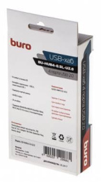 Хаб разветвитель Buro BU-HUB4-0.5L-U2.0, черный