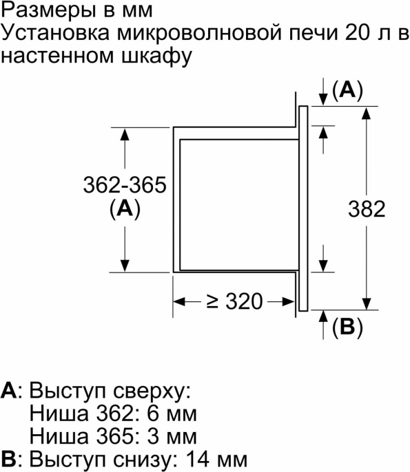 Микроволновая печь Bosch BFL623MW3 20л. 800Вт белый встраиваемая