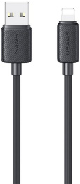 Кабель Usams US-SJ689 Lightning 2.4A Striped Data Cable-KY Series 1m Черный SJ689USB01