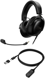 Гарнитура игровая HYPERX Cloud III, для компьютера и игровых консолей, мониторные, проводные, черный [727a8aa]