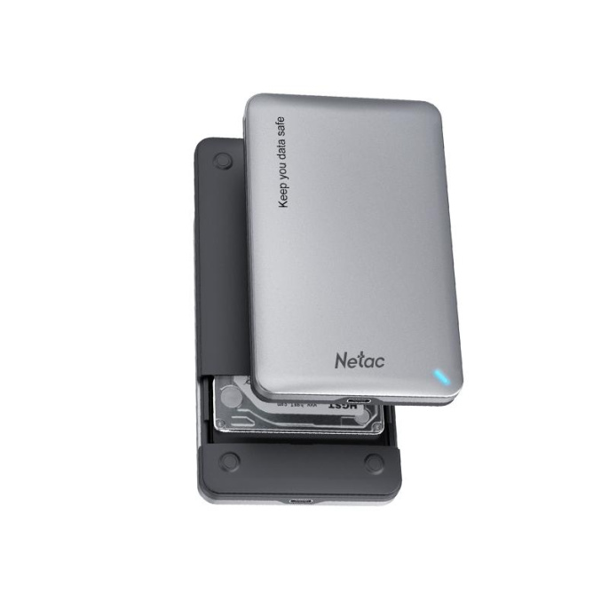 Бокс для накопителя Netac WH12 NT07WH12-30CC интерфейс SATA, до 2ТБ, подключение через USB 3.2 Gen1 Type-A 5 Гбит/с /USB 3.2 Gen1 Type-C 5 Гбит/с , корпус алюминий
