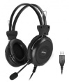 Наушники накладные с микрофоном A4TECH HU-30 черный (проводные, кабель 2м, USB) (HU-30)