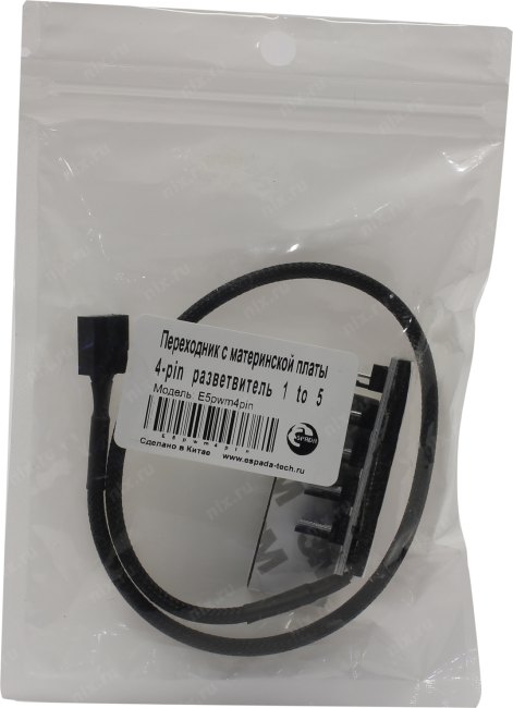 Espada E5pwm4pin Разветвитель питания для вентиляторов 4pin- 5x4pin