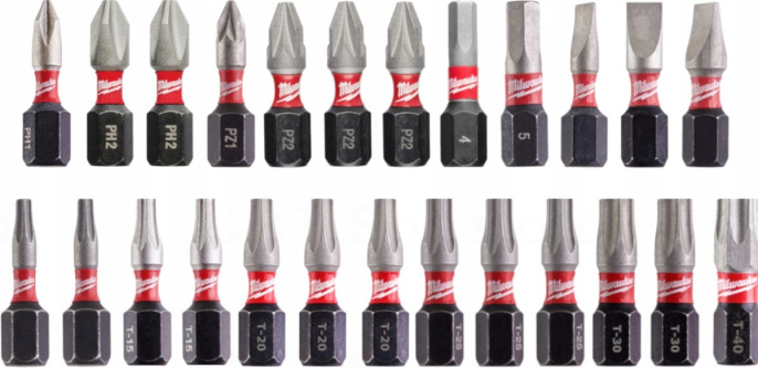 Биты SHOCKWAVE набор 40 предметов GEN III в пласт. кейсе Milwaukee 4932492004