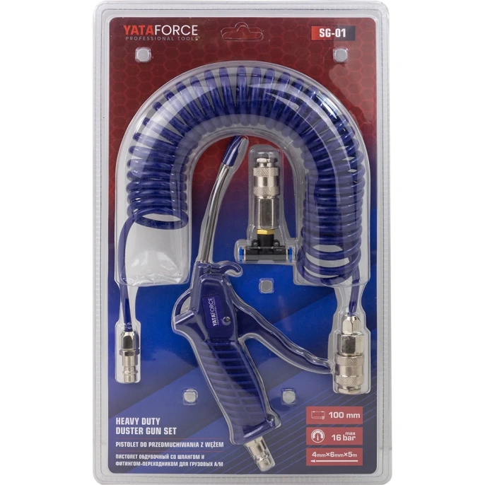 Пистолет обдувочный YATAFORCE 100мм со шлангом и фитингом YF-SG-01 61494