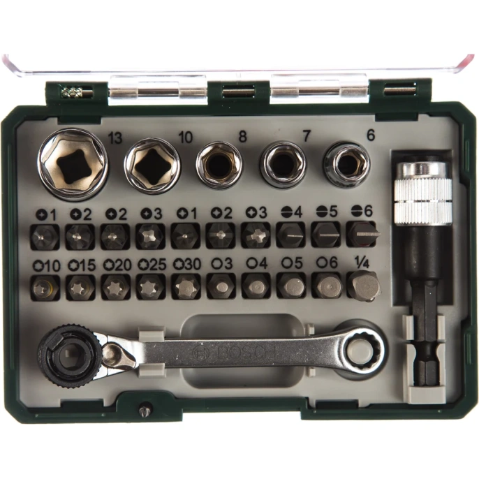Набор бит с ключом-трещоткой (27 предметов) Bosch 2607017160