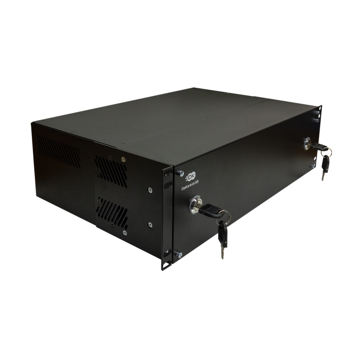 Управляемый USB over IP концентратор DistKontrolUSB-64 с 64 портами USB с 2 блоками питания, Ethernet 2 x 10/100/1000 Mb/ Защитный модуль с замком