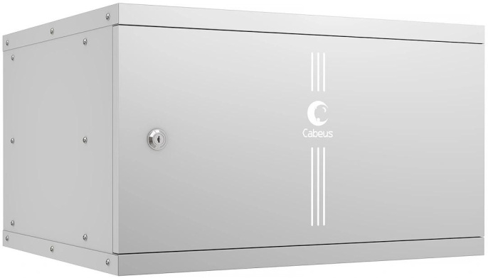 Cabeus WSC-05D-6U55/45m Шкаф телекоммуникационный настенный 19" 6U, серия LIGHT разборный, дверь металл, цвет серый