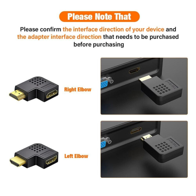 ORIENT C474 Переходник угловой HDMI M - HDMI F, поворот влево 33259