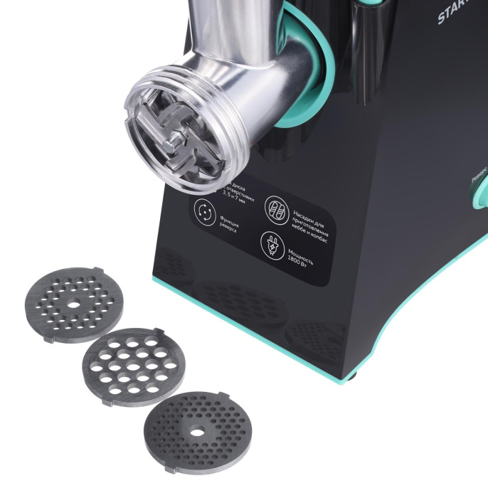 Мясорубка STARWIND SMG4480,  темно-серый / бирюзовый