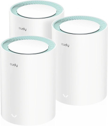 Бесшовный Mesh роутер Cudy M1500 (M1500(3-PACK)) AX1500 10/100/1000BASE-TX белый