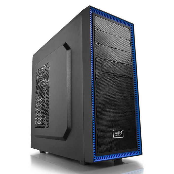 Корпус ATX DeepCool Tesseract BF, Mini-Tower, без БП, черный и синий [dp-ccatx-tsrbfbk]