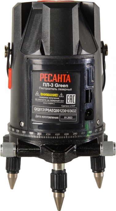 Нивелир лазерн. Ресанта ПЛ-3 Green 2кл.лаз. 550нм цв.луч. зеленый 3луч. 61/10/530