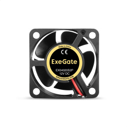 Вентилятор 12В DC ExeGate EX04020S2P 40x40x20 мм, Sleeve bearing подшипник скольжения , 2pin разъем 2.54 , 6500RPM, 28dBA EX294955RUS