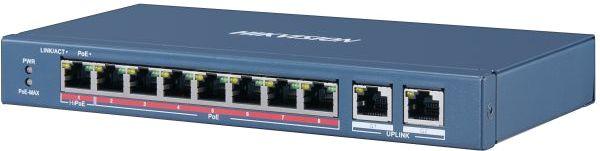 Коммутатор Hikvision DS-3E0310HP-E C 8x100Мбит/с 2x1Гбит/с 7PoE+ 1PoE++ 110W неуправляемый