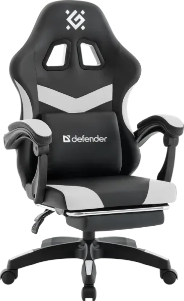Игровое кресло Defender Runa PRO Черн/белый, PU, класс2 (64813)