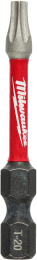Бита Milwaukee Shockwave TX20 50мм 4932430876 для использования с ударными шуруповертами, закаленная лазером, геометрия Shock Zone, конструкционная сталь