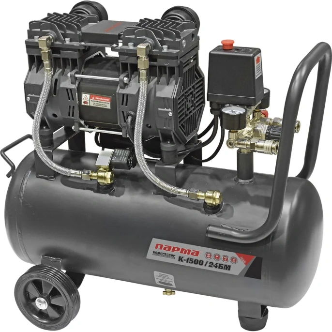 Компрессор Парма K-1500/24БМ безмасляный 1500 Вт, 24л, 237 л/м 02.014.00010