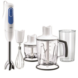 Блендер Braun MQ3045WH Aperitive, погружной, белый/синий