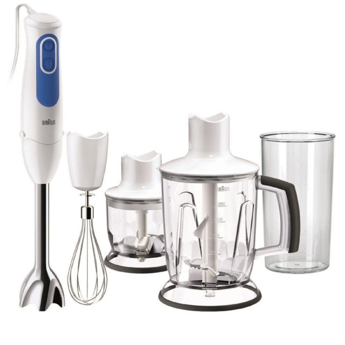 Блендер Braun MQ3045WH Aperitive, погружной, белый/синий