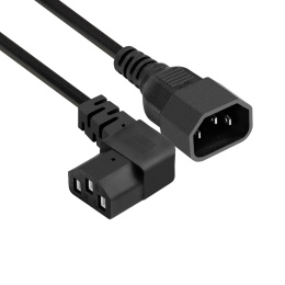 Кабель питания ExeGate Special EC-0.5S-C13 У - C14/3x0.5 IEC 320 C13 угловой- IEC 320 C14, 3*0.5mm2, CCA, черный, 0.5м EX297754RUS