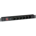 Блок розеток ExeGate ServerPro PDU-19H607 Al-6S-C14-SW-SPD1 19 1U алюминий 6Schuko С14 SPD1280832