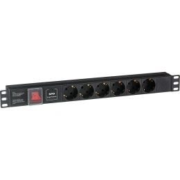 Блок розеток ExeGate ServerPro PDU-19H607 Al-6S-C14-SW-SPD1 19 1U алюминий 6Schuko С14 SPD1280832