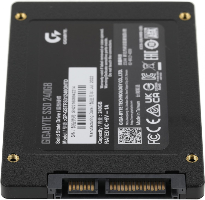 Твердотельный накопитель SSD Gigabyte GP-GSTFS31240GNTD 240GB 2.5" Client SATA 6Gb/s, 560/540, IOPS 50/75K, MTBF 2M, 100TBW RTL {40} 803711